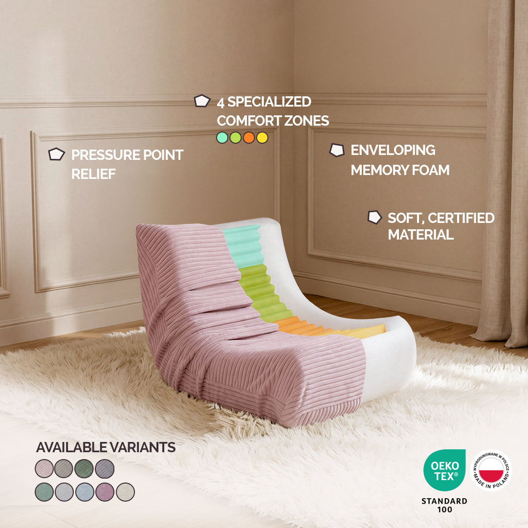 Kinder Loungestoel Groen Corduroy