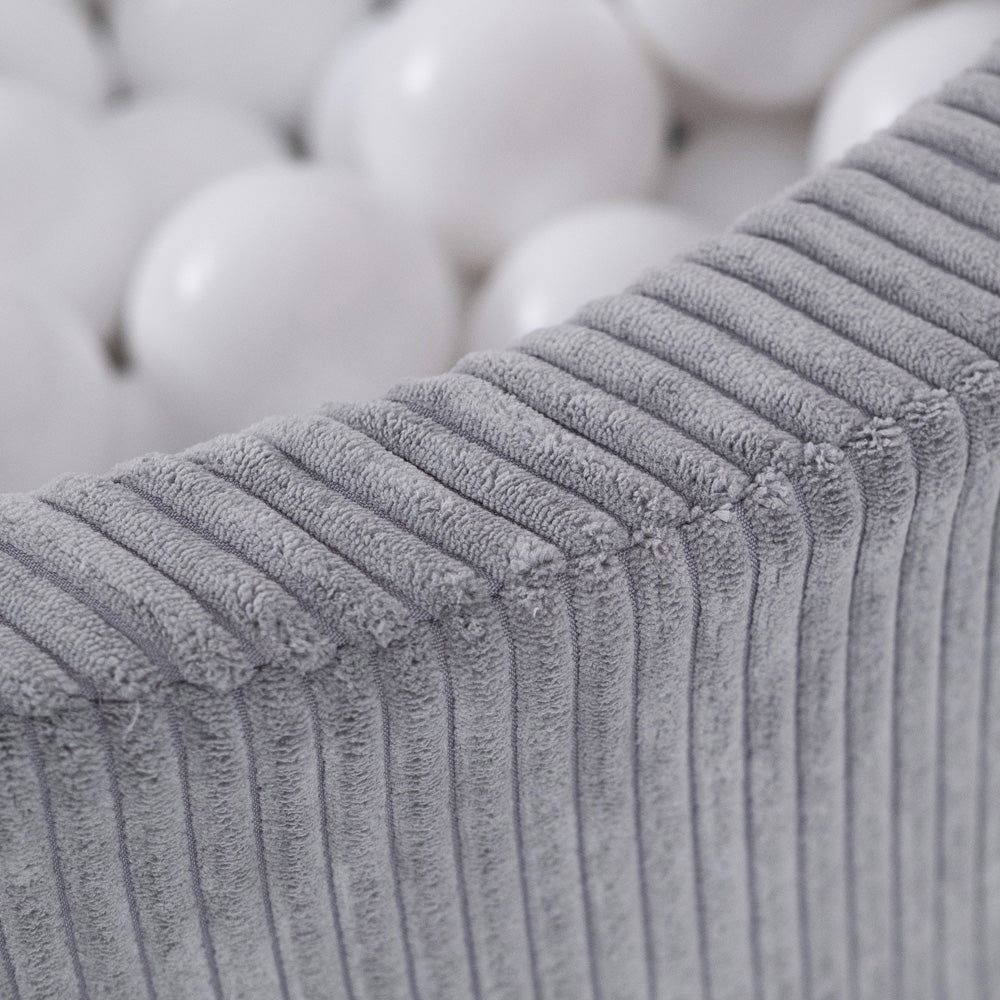 Ronde Ballenbak 90x30 | Grijs Corduroy excl. ballen