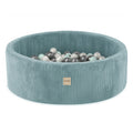 Ronde Ballenbak 90x30 | Blauw Corduroy incl. 200 ballen (Pearl/Silver/Mint Pearl)