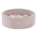 Ronde Ballenbak 90x30 | Lichtroze Corduroy incl. 200 ballen (Pearl/Gold/Light Pink Pearl)