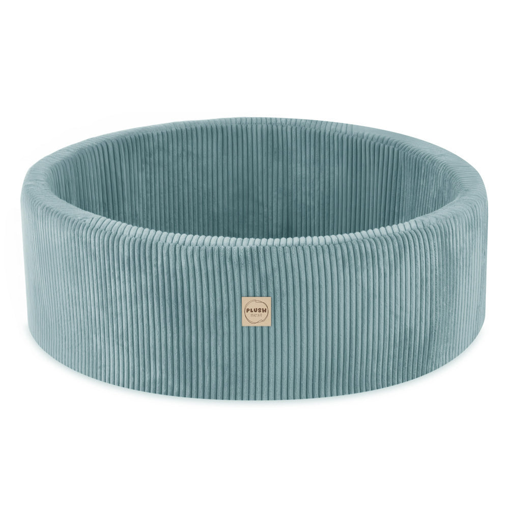 Ronde Ballenbak 90x30 | Blauw Corduroy excl. ballen