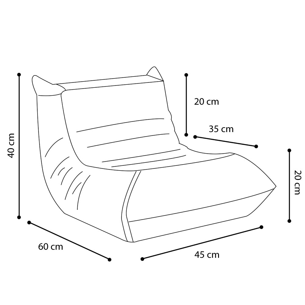 Kinder Loungestoel Beige Corduroy