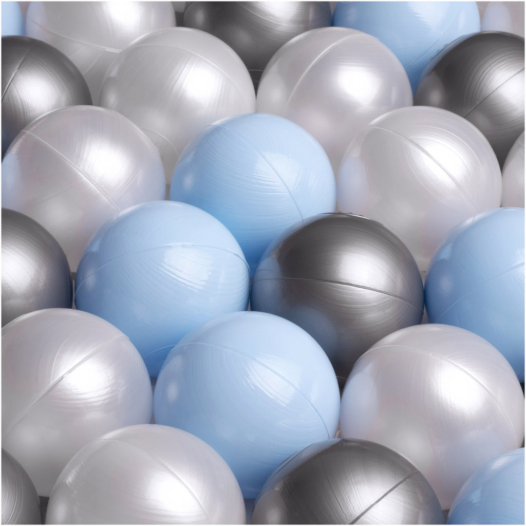 Ronde Ballenbak 90x30 | Grijs Corduroy incl. 200 ballen (Pearl/Silver/Mint Pearl)