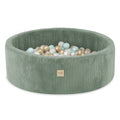 Ronde Ballenbak 90x30 | Groen Corduroy incl. 200 ballen (Pearl/Gold/Mint Pearl)