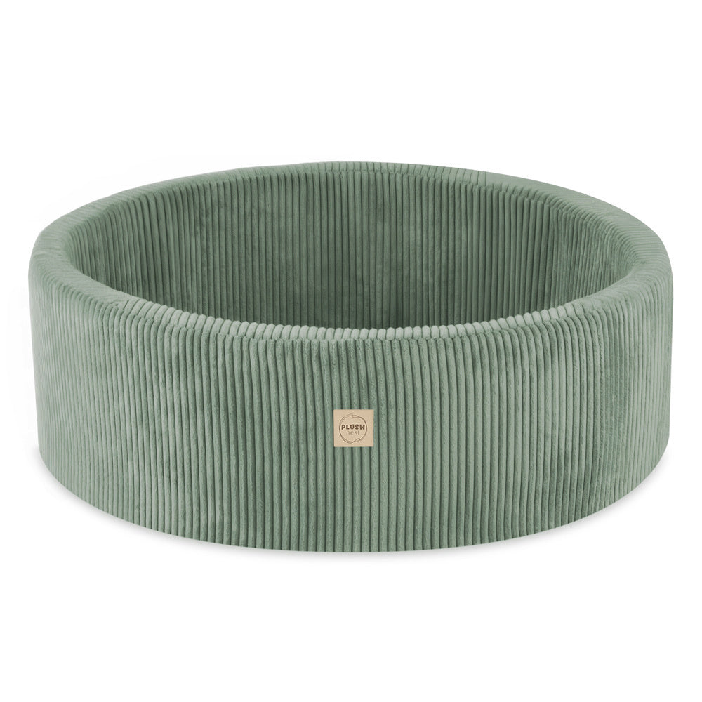 Ronde Ballenbak 90x30 | Groen Corduroy incl. 200 ballen (Pearl/Gold/Mint Pearl)