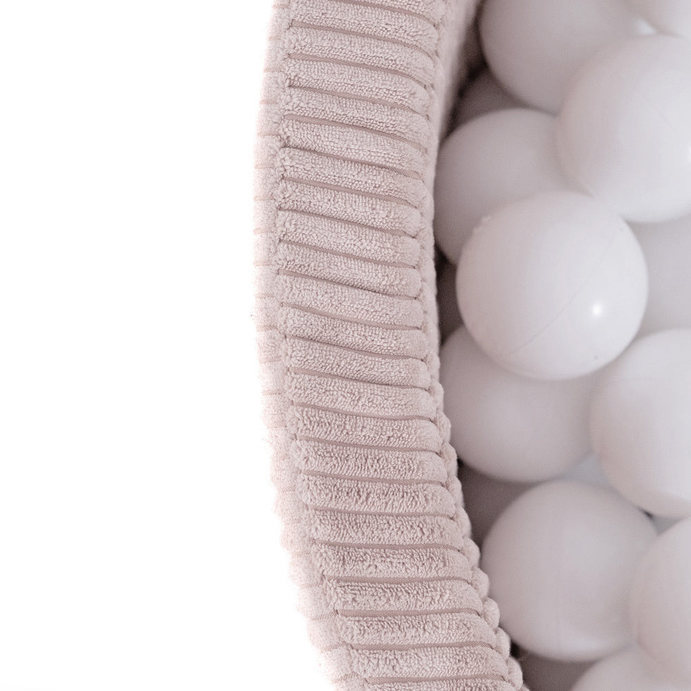 Ronde Ballenbak 90x30 | Lichtroze Corduroy incl. 200 ballen (Pearl/Gold/Light Pink Pearl)