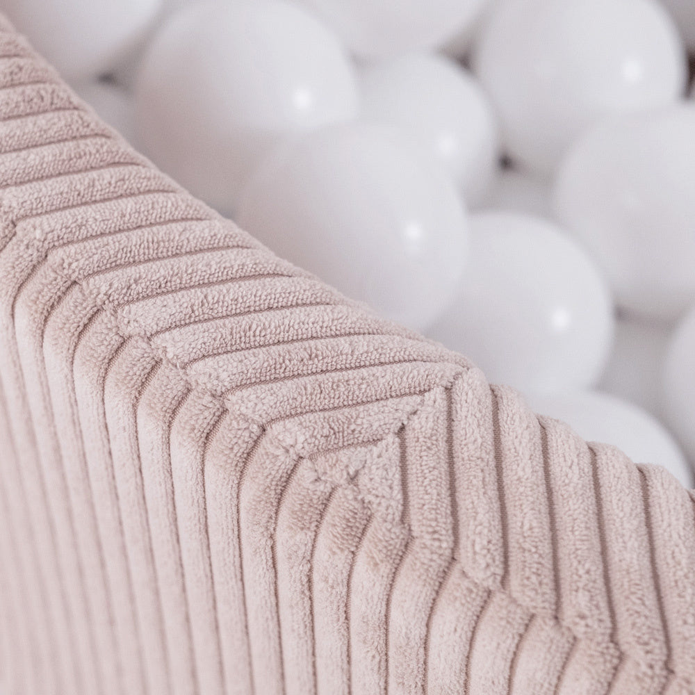 Ronde Ballenbak 90x30 | Lichtroze Corduroy incl. 200 ballen (Pearl/Gold/Light Pink Pearl)